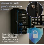 Armario pared extralink 19, 18u 600mm, vidrio, negro