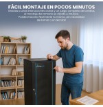 Armario pared extralink 19, 18u 600mm, vidrio, negro