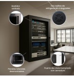 Armario pared extralink 19, 18u 600mm, vidrio, negro
