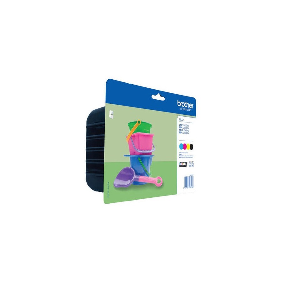Tinta original brother lc-221valbpdr pack color y  black para dcp-j562dw/ mfc-j480dw/ mfc-j880dw