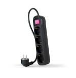 Nanocable regleta de proteccion con 4 shuckos - cable de 1.40m - interruptor on/off - negro