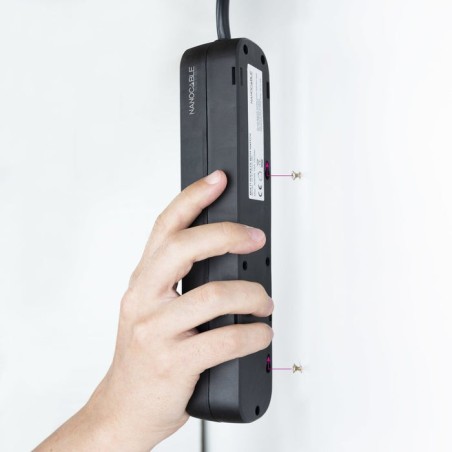 Nanocable regleta de proteccion con 4 shuckos - cable de 1.40m - interruptor on/off - negro