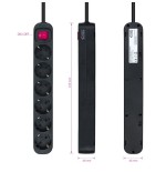 Nanocable regleta de proteccion con 6 shuckos - cable de 1.40m - interruptor on/off - negro