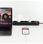 Nanocable regleta de proteccion con 6 shuckos - cable de 1.40m - interruptor on/off - negro