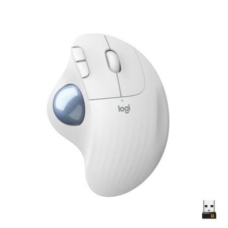 Ratón trackball inalámbrico por bluetooth logitech ergo m575 hasta 2000 dpi blanco crudo