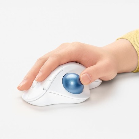 Ratón trackball inalámbrico por bluetooth logitech ergo m575 hasta 2000 dpi blanco crudo