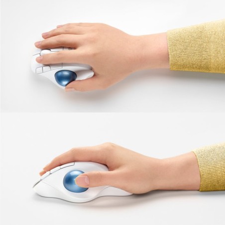 Ratón trackball inalámbrico por bluetooth logitech ergo m575 hasta 2000 dpi blanco crudo