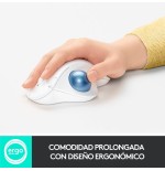 Ratón trackball inalámbrico por bluetooth logitech ergo m575 hasta 2000 dpi blanco crudo