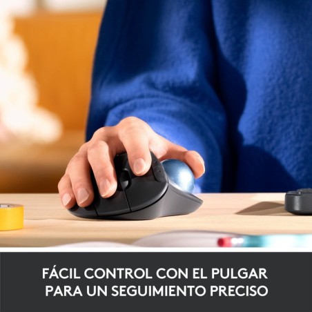 Ratón trackball inalámbrico por bluetooth logitech ergo m575 hasta 2000 dpi blanco crudo