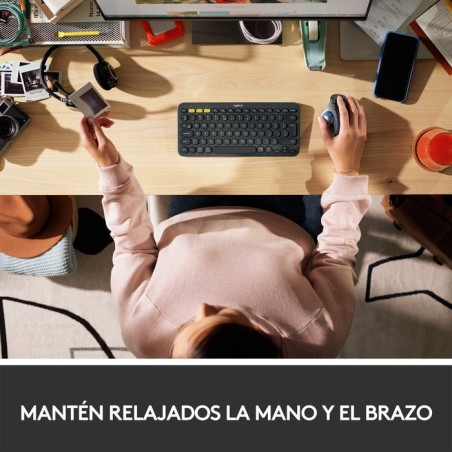 Ratón trackball inalámbrico por bluetooth logitech ergo m575 hasta 2000 dpi blanco crudo