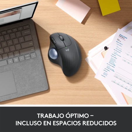Ratón trackball inalámbrico por bluetooth logitech ergo m575 hasta 2000 dpi blanco crudo