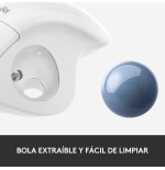 Ratón trackball inalámbrico por bluetooth logitech ergo m575 hasta 2000 dpi blanco crudo