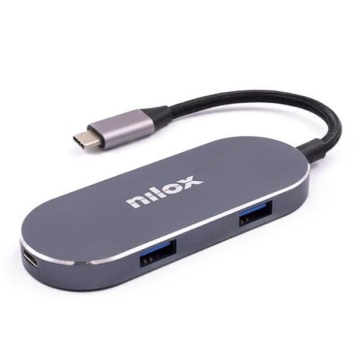 Nilox dock station 3 puertos usb 3.0 1, usbc y hdmi