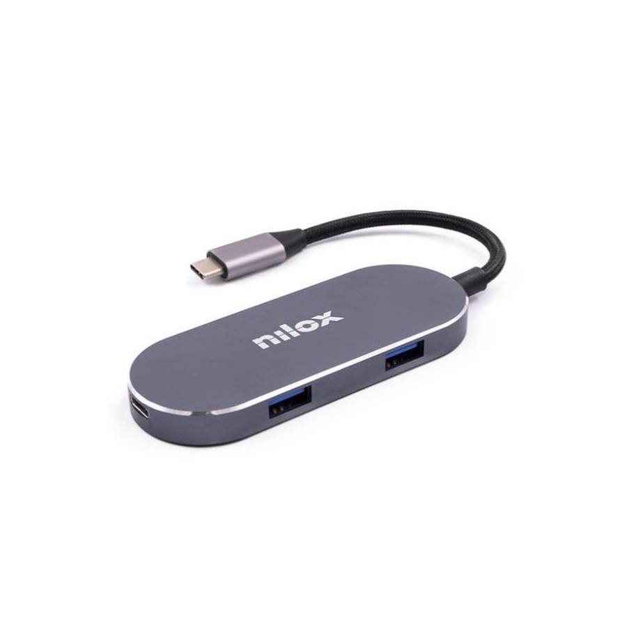 Nilox dock station 3 puertos usb 3.0 1, usbc y hdmi