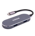 Nilox dock station 3 puertos usb 3.0 1, usbc y hdmi