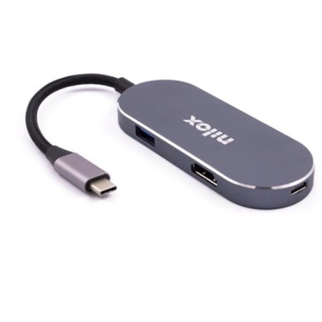 Nilox dock station 3 puertos usb 3.0 1, usbc y hdmi