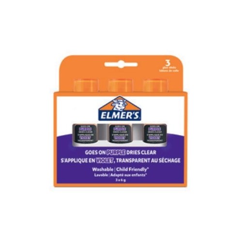 Pegamento en barra de elmer disappearing purple 6g - blíster de 3