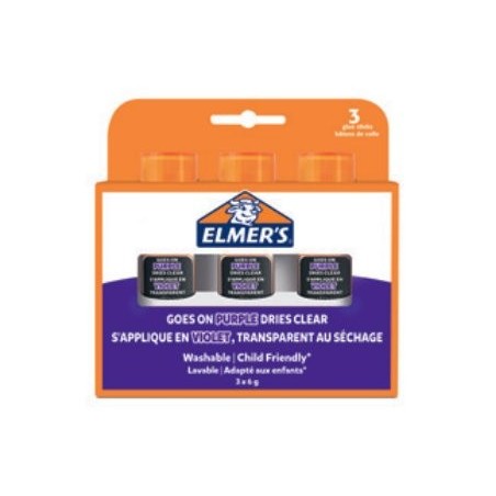Pegamento en barra de elmer disappearing purple 6g - blíster de 3
