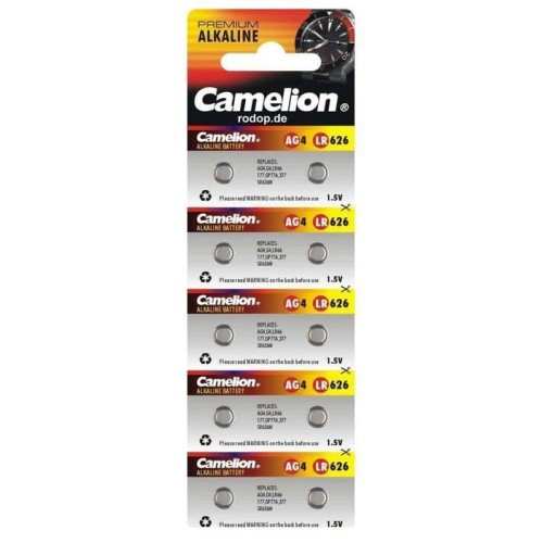 Pilas de botón alcalina camelion ag4 lr66 lr626 377, 10 pc(s)