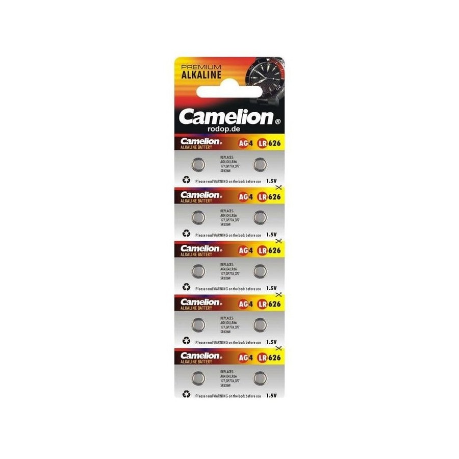Pilas de botón alcalina camelion ag4 lr66 lr626 377, 10 pc(s)