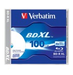 Verbatim bd-r xl 100gb/2-4x jewelcase (1 disc) inkjet printable surface 43790