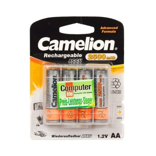 Pilas camelion aa/hr6, 2500 mah, recargables ni-mh, 4 pieza(s)