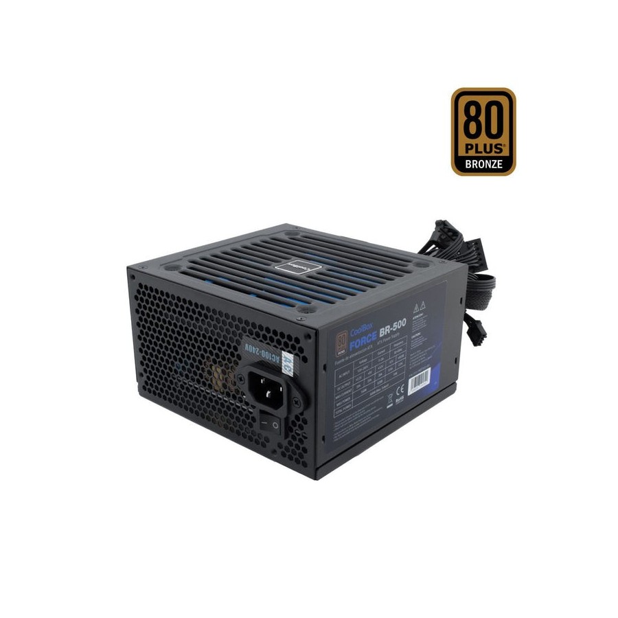 Fuente de alimentacion coolbox force 500w 80+ bronze bulk coo-pwep500-85s