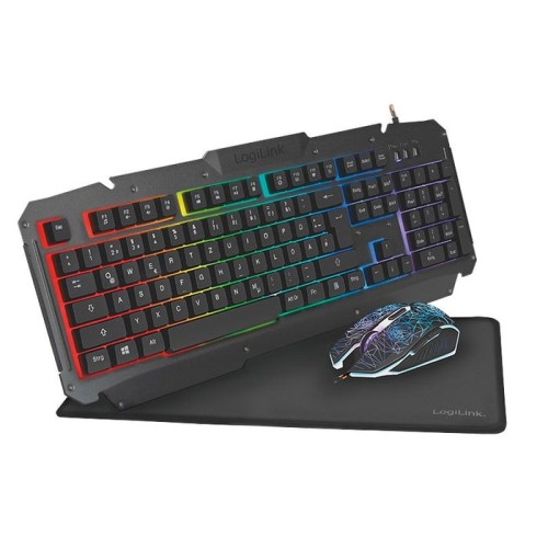 Teclado aleman + ratón logilink id0185 usb qwerty negro