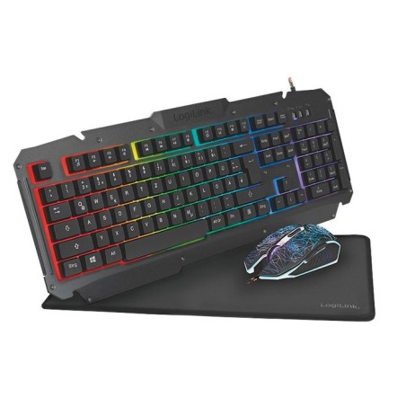 Teclado aleman + ratón logilink id0185 usb qwerty negro