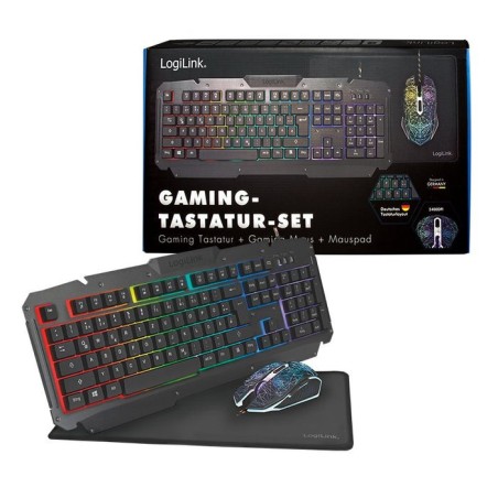 Teclado aleman + ratón logilink id0185 usb qwerty negro
