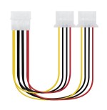 Nanocable cable alimentacion molex 4pin macho a 2x molex 4pin hembra 0.20m