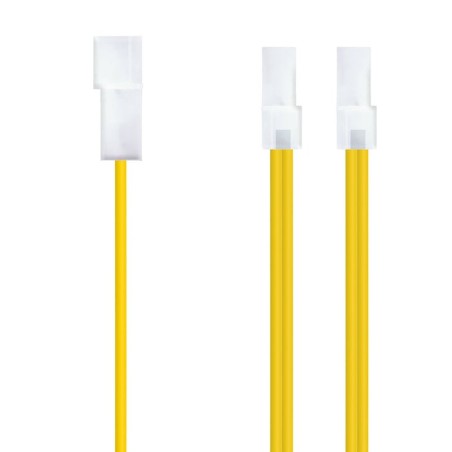 Nanocable cable alimentacion molex 4pin macho a 2x molex 4pin hembra 0.20m