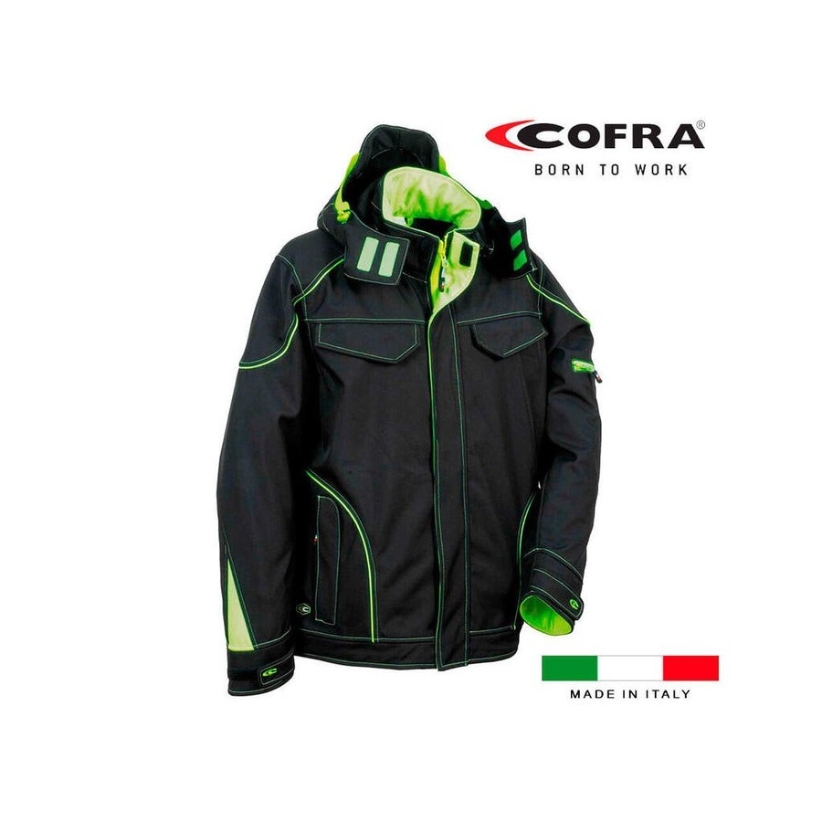 Cazadora softshell tecka negro lime cofra talla 56