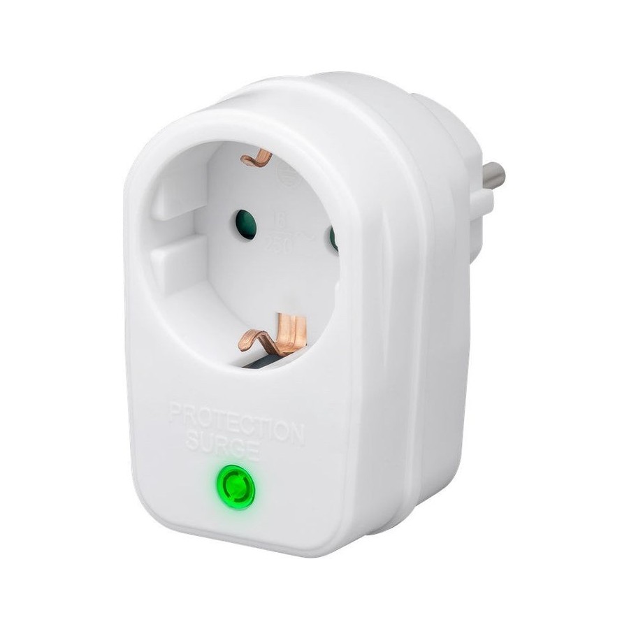 Goobay 3500w surge protector interruptor de protección de red y sobretensión, color blanco