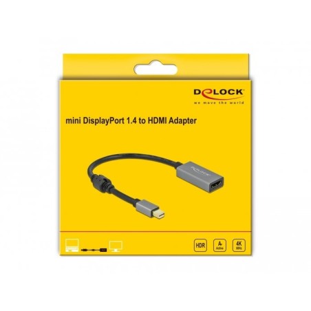 Delock activo mini displayport 1.4 a adaptador hdmi 4k 60 hz (hdr)
