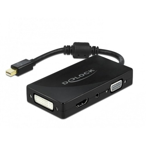 Delock adaptador mini displayport 1.2 -- vga / hdmi / dvi / audio negro