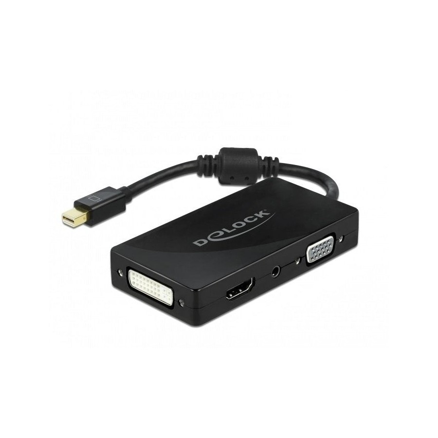 Delock adaptador mini displayport 1.2 -- vga / hdmi / dvi / audio negro