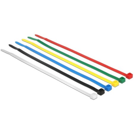 Delock 18626 presilla nylon 100 piezas negro, azul, verde, rojo, transparente, amarillo 200 pieza(s)