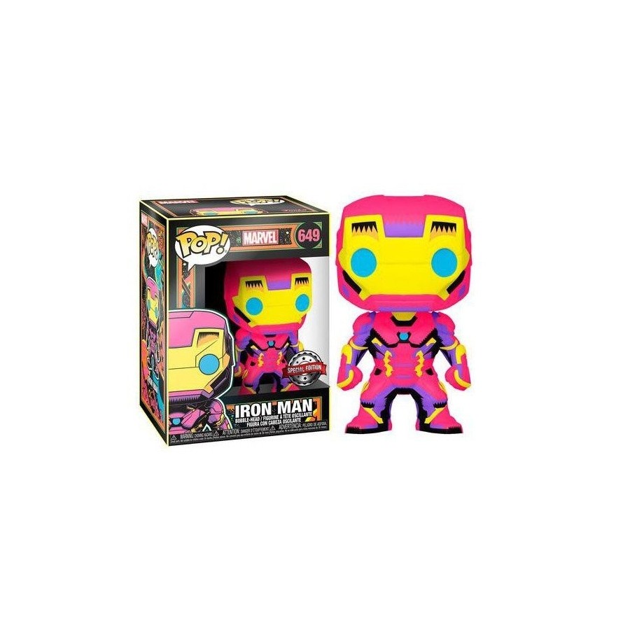 Figura pop marvel black light iron man