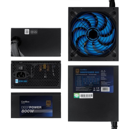 Fuente de alimentacion coolbox 800w  deepgaming 80+ bronze