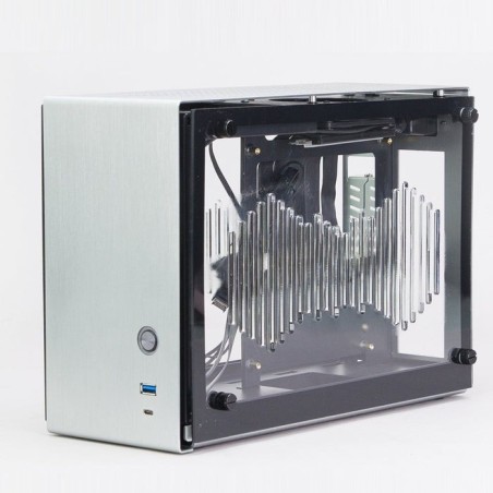 Caja pc zalman m2 mini silber mini-torre mini-itx carcasa con 2 ventanas