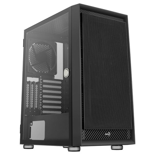 Caja pc aerocool graphite v1 frontal mesh lateral de cristal templado
