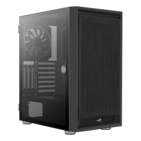 Caja pc aerocool graphite v1 frontal mesh lateral de cristal templado