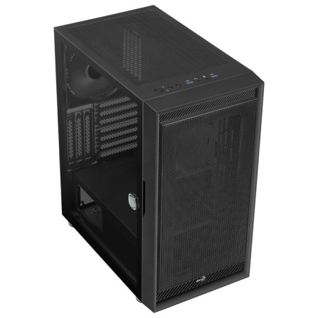 Caja pc aerocool graphite v1 frontal mesh lateral de cristal templado