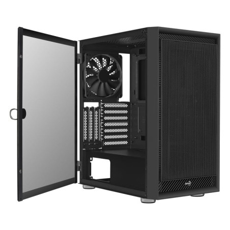 Caja pc aerocool graphite v1 frontal mesh lateral de cristal templado
