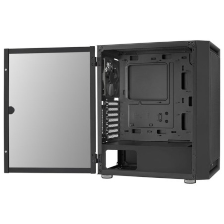 Caja pc aerocool graphite v1 frontal mesh lateral de cristal templado