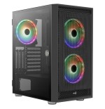 Caja pc aerocool graphite v3 frontal mesh lateral de cristal templado incluye 3 ventiiladores rgb 140mm