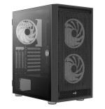 Caja pc aerocool graphite v3 frontal mesh lateral de cristal templado incluye 3 ventiiladores rgb 140mm
