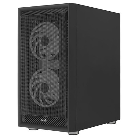 Caja pc aerocool graphite v3 frontal mesh lateral de cristal templado incluye 3 ventiiladores rgb 140mm