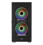 Caja pc aerocool graphite v3 frontal mesh lateral de cristal templado incluye 3 ventiiladores rgb 140mm